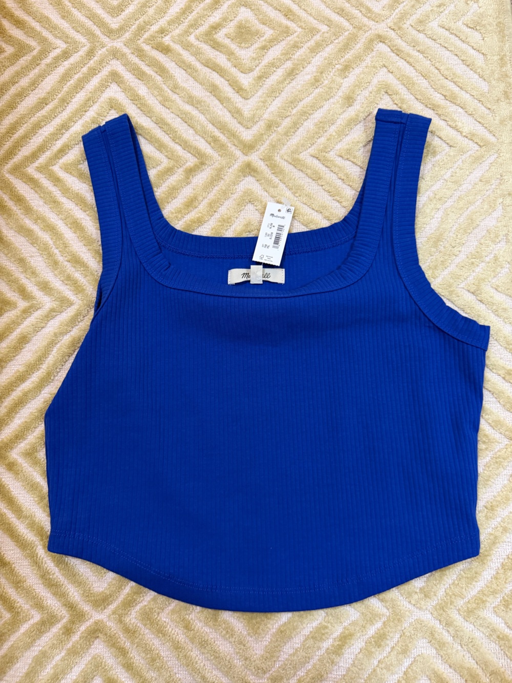 Madewell Cobalt Blue Ribbed Tank Top - Square Neck